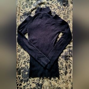 Catherine Malandrino Turtle neck Long Sleeve Cut-out Shoulder Top